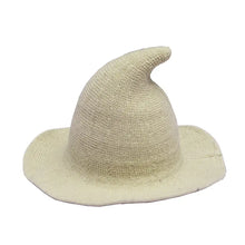 Load image into Gallery viewer, Cream Knitted Wool Foldable Witch Hat
