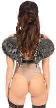 Load image into Gallery viewer, Daisy Corsets Black &amp; Gold Vegan Leather Angel Wing Harness
