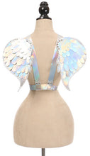 Load image into Gallery viewer, Daisy Corsets Silver Holographic Angel Wing Harness
