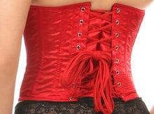 Load image into Gallery viewer, Daisy Corsets Red Satin Open Bust Underwire Underbust Corset (Plus Available)
