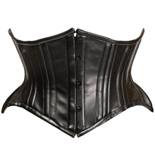 Load image into Gallery viewer, Black Faux Leather Steel Boned Waist Cincher (Plus Available)
