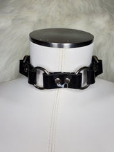 Load image into Gallery viewer, Black Vinyl and Silver Ring Choker

