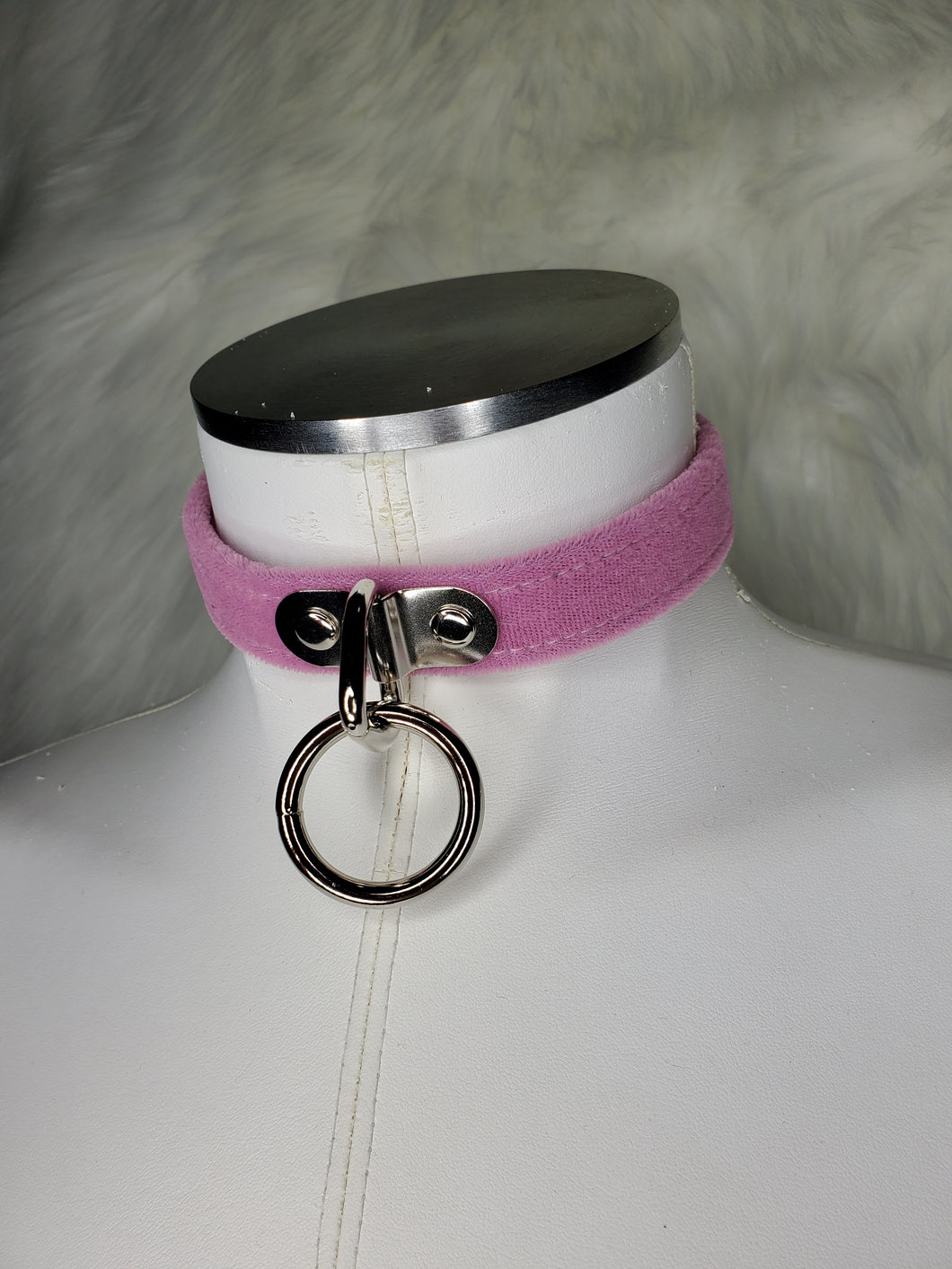 Velvet Pink Choker with O-Ring