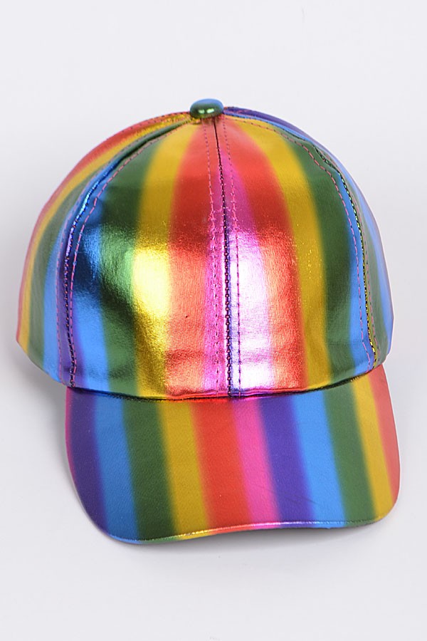 Rainbow Metallic Baseball Cap