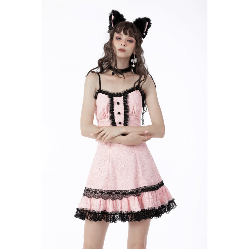 Dark in Love Pink and Black Doll Dress