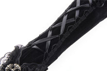 Load image into Gallery viewer, Dark in Love Velvet Lace-Up Gloves
