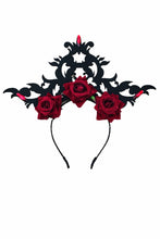 Load image into Gallery viewer, Dark in Love Red Rose Gothic Headband
