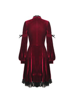 Load image into Gallery viewer, Dark in Love Gothic Ghost Blood Cross Velvet Dress
