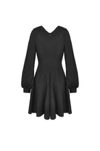 Load image into Gallery viewer, Dark in Love Bat Collar Lace-Up Long Sleeved Dress
