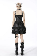 Load image into Gallery viewer, Dark in Love Tiered Faux-Leather Strap Dress
