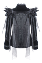 Load image into Gallery viewer, Dark in Love Gothic Velvet Jacket with Swallow Shoulder
