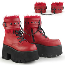 Load image into Gallery viewer, Demonia Ashes-57 Red Platform Ankle Boots
