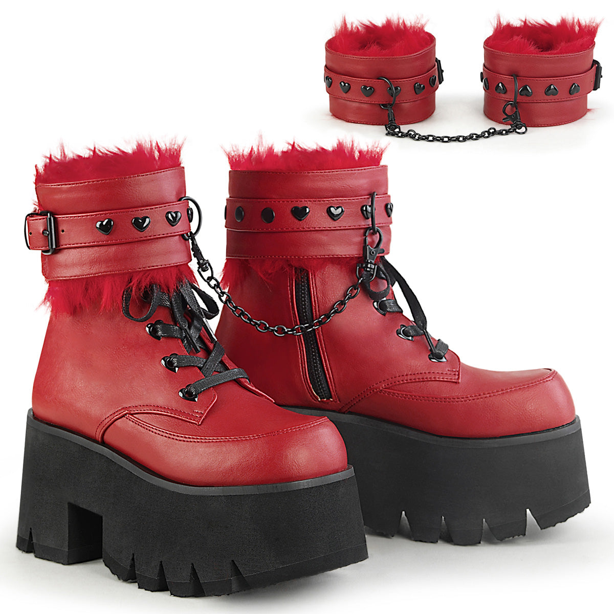 red platform boots