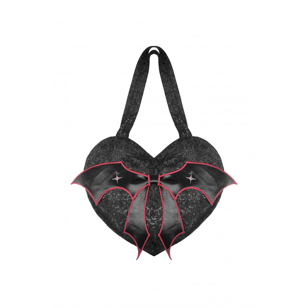Dark in Love Gothic bat wing hearted handbag