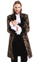 Load image into Gallery viewer, Pentagramme Men&#39;s Black and Gold Brocade Tailcoat
