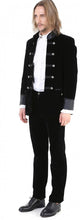 Load image into Gallery viewer, Pentagramme Men&#39;s Velvet Gothic Mid-Length Jacket in Black

