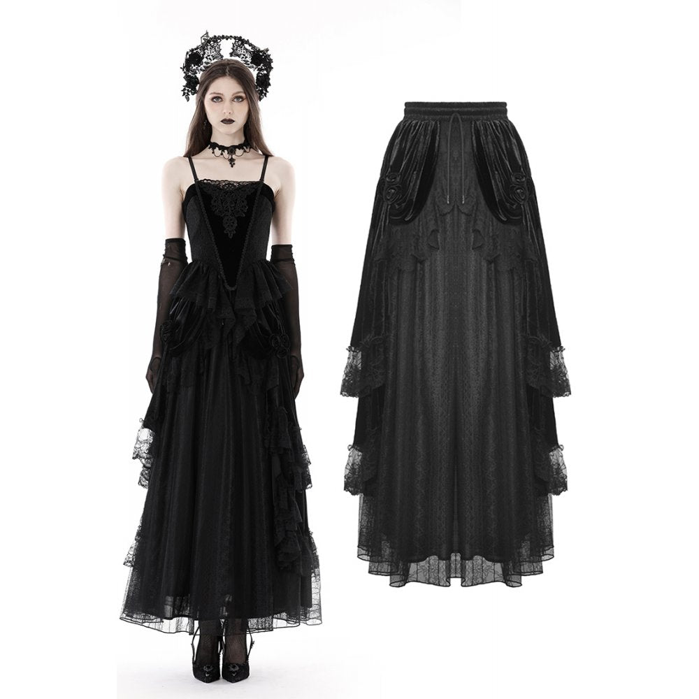 Dark in Love Court Maxi Velvet Skirt