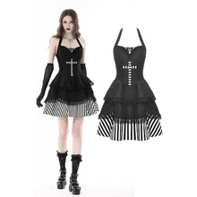 Load image into Gallery viewer, Dark in Love Gothic Striped Cross Prom Dress
