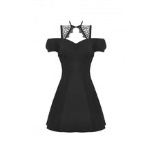 Load image into Gallery viewer, Dark in Love Black Lace Up Collar Strap Dress
