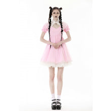 Load image into Gallery viewer, Dark in Love Gothic Lolita Pink and White Princess Dress
