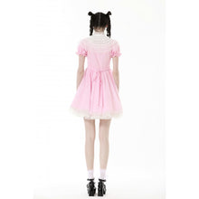 Load image into Gallery viewer, Dark in Love Gothic Lolita Pink and White Princess Dress

