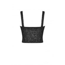 Load image into Gallery viewer, Dark in Love Gothic Solid Flower Strap Corset Top
