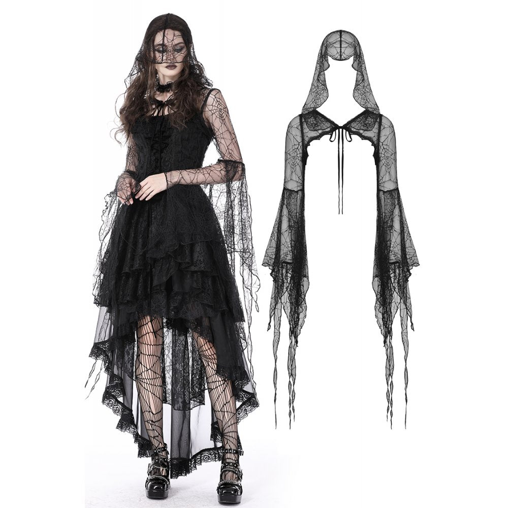 Dark in Love Gothic Spider Exaggerated Sleeves Hooded Cape
