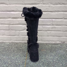 Load image into Gallery viewer, Demonia Camel-311 Black Faux Fur Platform Boots
