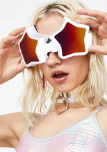 Load image into Gallery viewer, White Star Shaped Oversized Rave Goggles/ Sunglasses
