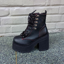 Load image into Gallery viewer, Demonia Assault-100 Black Platform Ankle Boots
