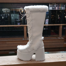 Load image into Gallery viewer, Demonia Camel-311 White Faux Fur Platform Boots
