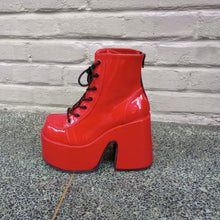 Load image into Gallery viewer, Demonia Camel-203 Red Platform Ankle Boots
