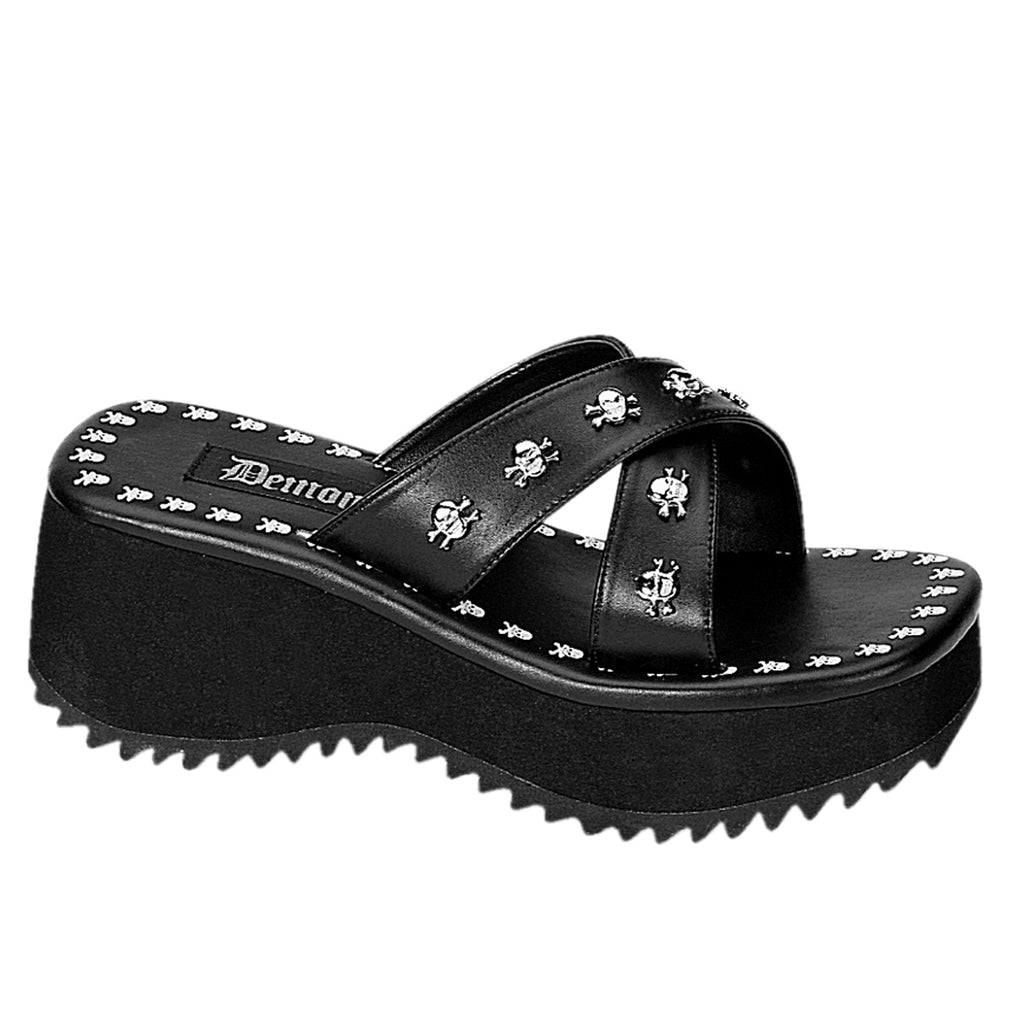 Demonia Flip-05 Black Platform Sandal