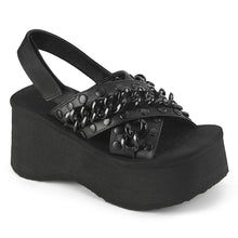 Load image into Gallery viewer, Demonia Funn-12 Black Platform Sandal
