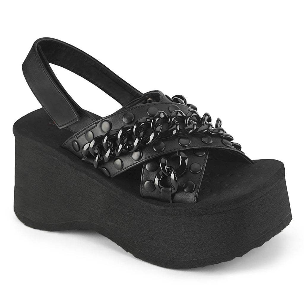 Demonia Funn-12 Black Platform Sandal