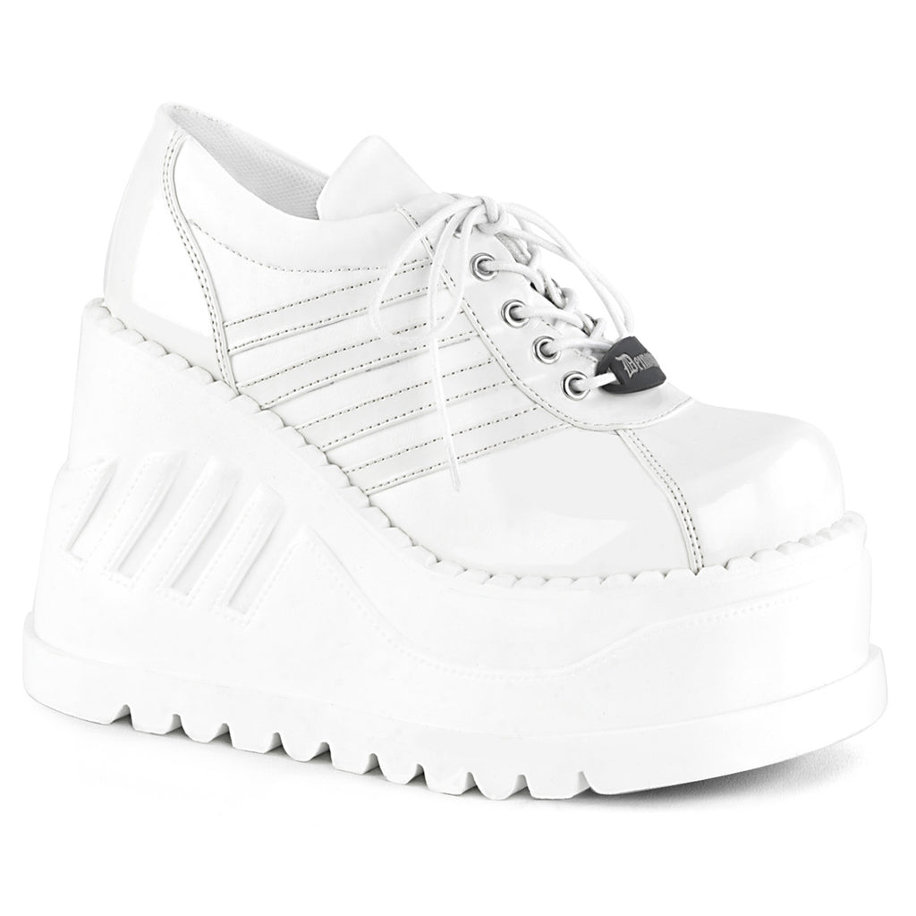 Demonia Stomp-08 White Platform Sneaker