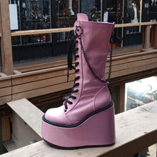 Load image into Gallery viewer, Demonia Swing-150 Pink Holo Platform Boot

