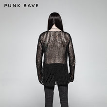 Load image into Gallery viewer, PUNK RAVE Black Broken Pullover
