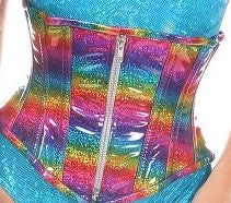 Load image into Gallery viewer, Daisy Corsets Steel Boned Rainbow Glitter Underbust Corset (Plus Available)
