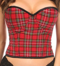 Load image into Gallery viewer, Daisy Corsets Red Plaid Underwire Bustier (S-4xl)

