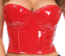 Load image into Gallery viewer, Daisy Corsets Red Patent PVC Underwire Bustier      (S-3xl)
