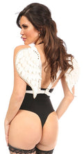 Load image into Gallery viewer, Daisy Corsets White and Gold Vegan Leather Angel Wing Harness
