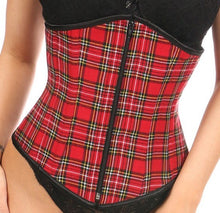 Load image into Gallery viewer, Daisy Corsets Red Plaid Underbust Corset (Plus Available)
