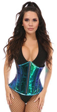 Load image into Gallery viewer, Daisy Corsets Teal/Blue Holo Steal Boned Underbust Corset (S-5xl)
