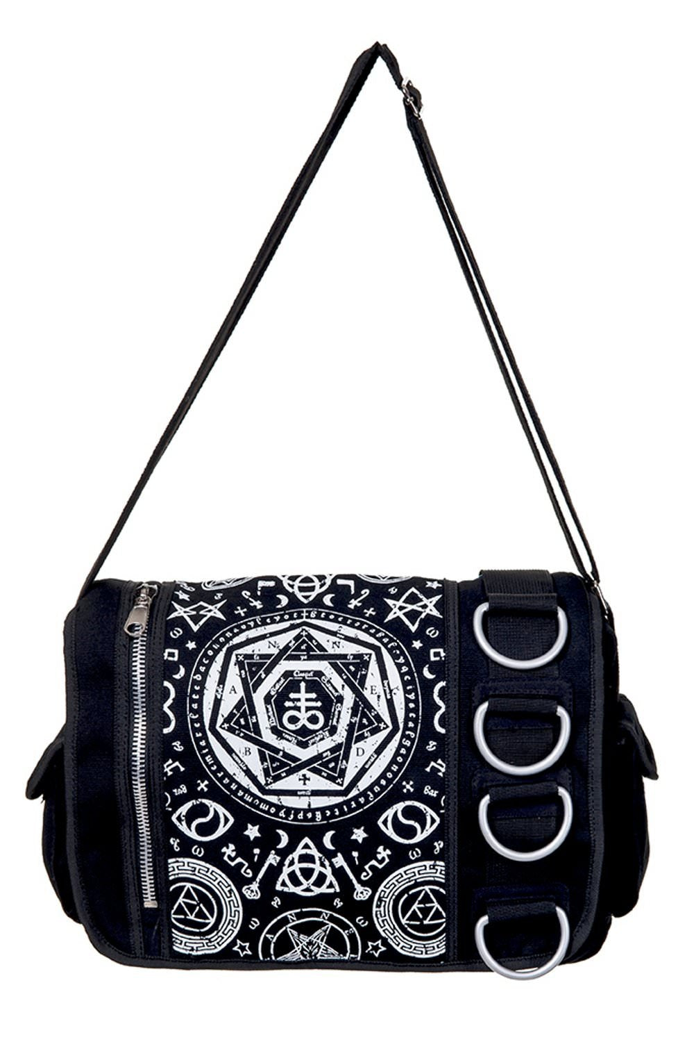 Banned Alternative Black Pentagram Messenger Bag