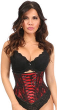 Load image into Gallery viewer, Daisy Corsets Red Lace-Up Underbust Corset w/Black Lace (S-5xl)
