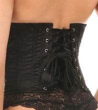 Load image into Gallery viewer, Daisy Corsets Black Satin Open Bust Underwire Underbust Corset (Plus Available)
