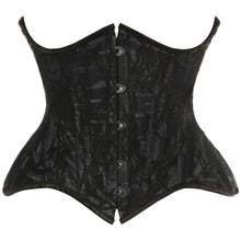 Load image into Gallery viewer, Black w/Black Lace Steel Boned Curvy Waist Cincher (Plus Available)
