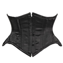 Load image into Gallery viewer, Black Satin Steel Boned Waist Cincher (Plus Available)
