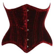 Load image into Gallery viewer, Red Velvet Steel Boned Waist Cincher Corset (Plus Available)
